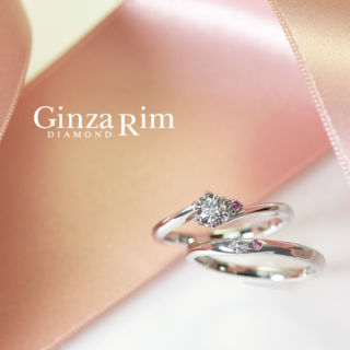 セットリング　天然のピンクダイヤモンド　プラチナ　結婚指輪　婚約指輪