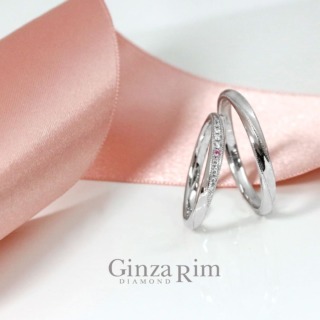 結婚指輪　ピンクダイヤ